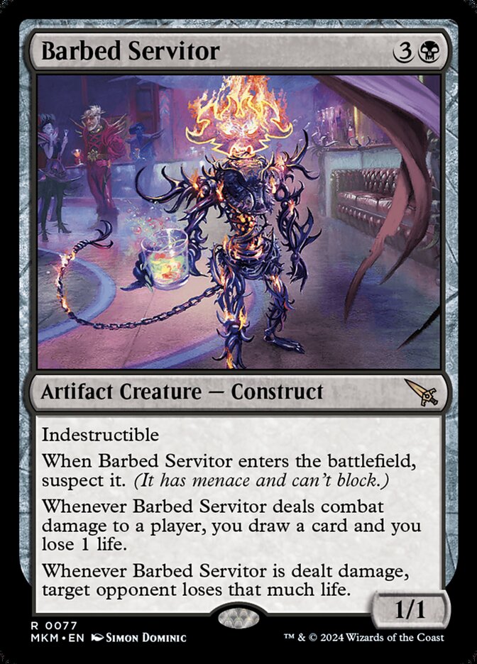 Barbed Servitor – Rare Magic: The Gathering card from Murders at Karlov Manor (#77)