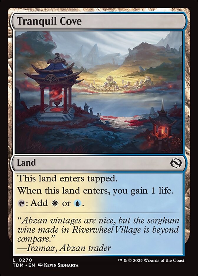 Tranquil Cove – Common Magic: The Gathering card from Tarkir: Dragonstorm (#270)