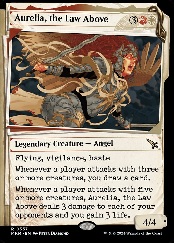Aurelia, the Law Above – Rare Magic: The Gathering card from Murders at Karlov Manor (#357)