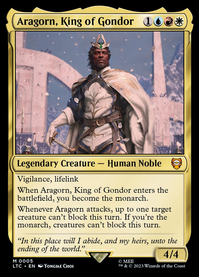 Aragorn, King of Gondor – Mythic Magic: The Gathering card from Tales of Middle-earth Commander (#5)