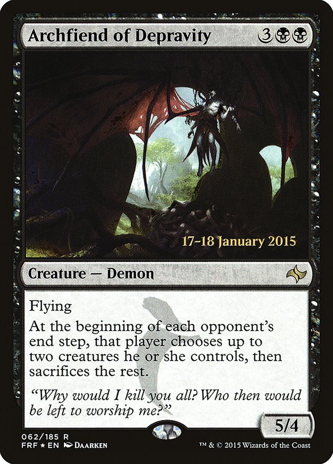 Archfiend of Depravity – Rare Magic: The Gathering card from Fate Reforged Promos (#62s)