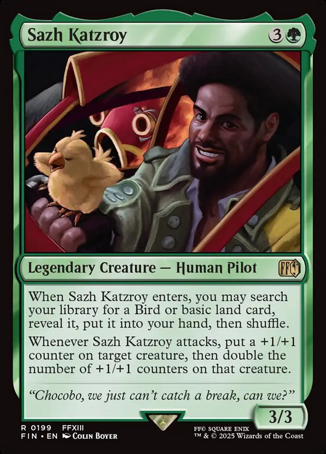 Sazh Katzroy – Rare Magic: The Gathering card from Final Fantasy (#199)
