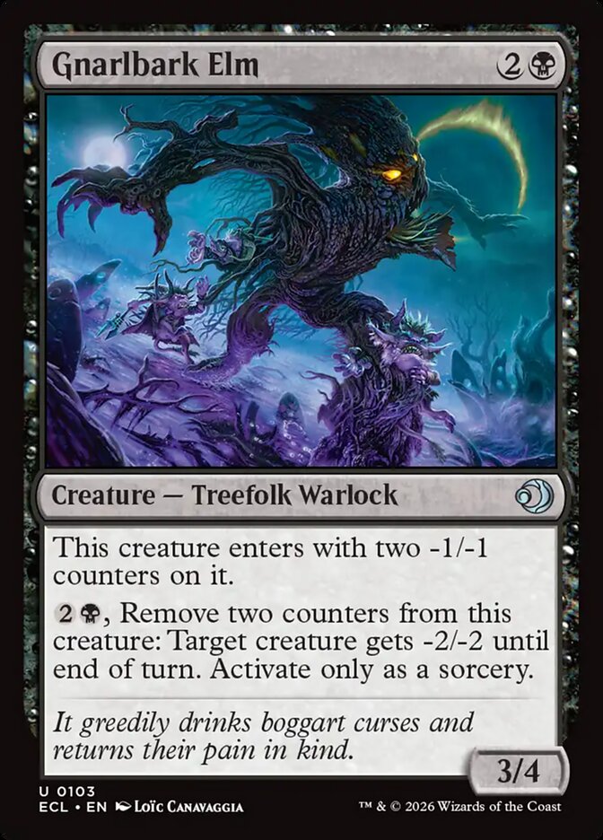 Gnarlbark Elm – Uncommon Magic: The Gathering card from Lorwyn Eclipsed (#103)