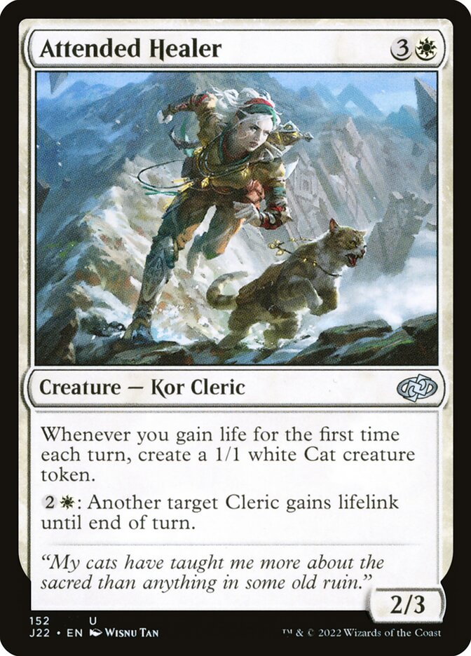 Attended Healer – Uncommon Magic: The Gathering card from Jumpstart 2022 (#152)