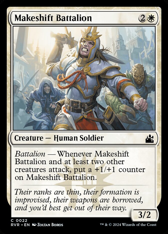 Makeshift Battalion – Common Magic: The Gathering card from Ravnica Remastered (#22)