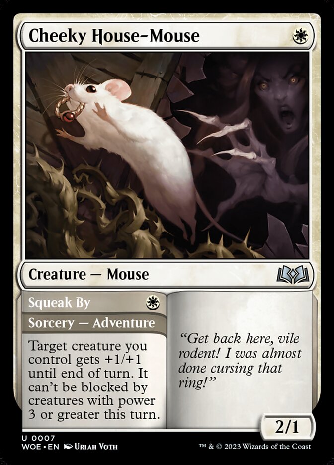 Cheeky House-Mouse // Squeak By – Uncommon Magic: The Gathering card from Wilds of Eldraine (#7)