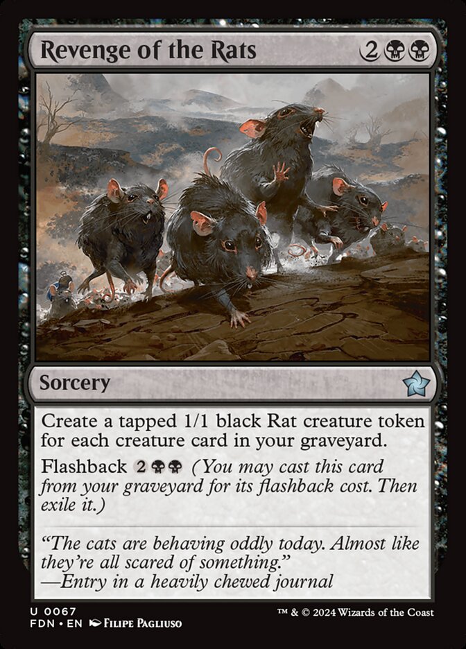 Revenge of the Rats – Uncommon Magic: The Gathering card from Foundations (#67)