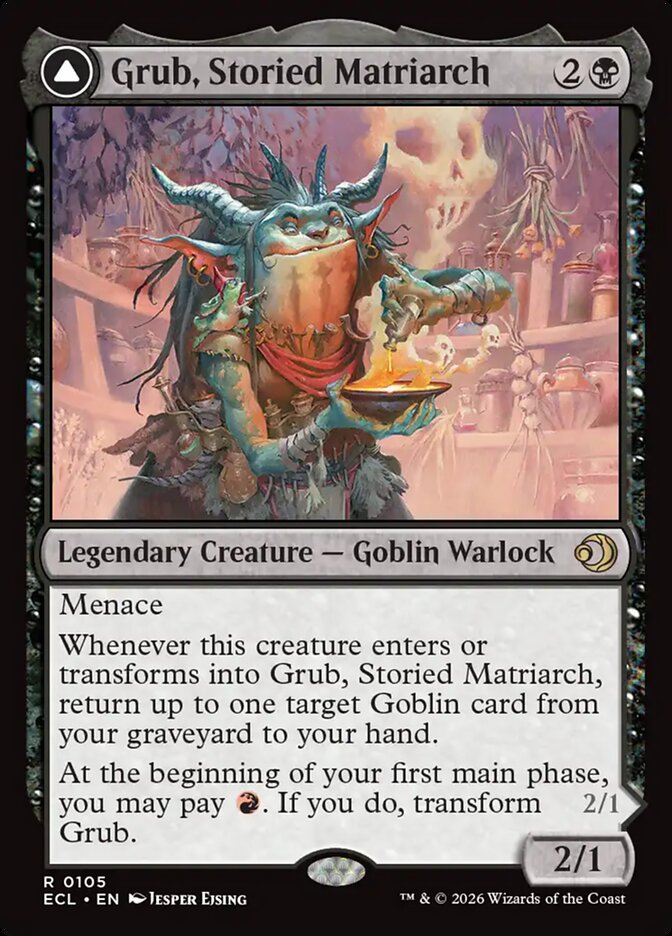 Grub, Storied Matriarch // Grub, Notorious Auntie – Rare Magic: The Gathering card from Lorwyn Eclipsed (#105)