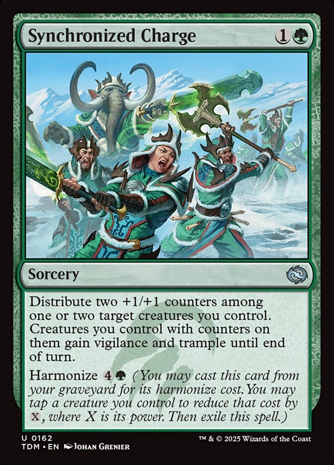 Synchronized Charge – Uncommon Magic: The Gathering card from Tarkir: Dragonstorm (#162)