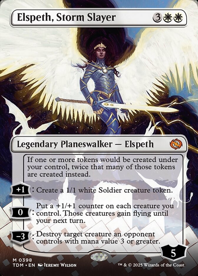 Elspeth, Storm Slayer – Mythic Magic: The Gathering card from Tarkir: Dragonstorm (#398)
