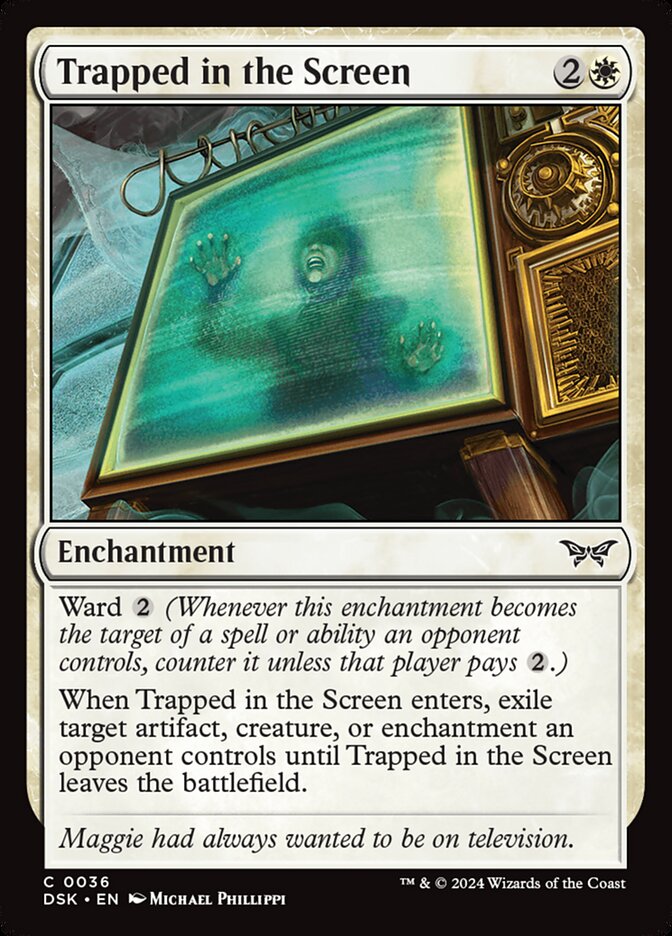 Trapped in the Screen – Common Magic: The Gathering card from Duskmourn: House of Horror (#36)