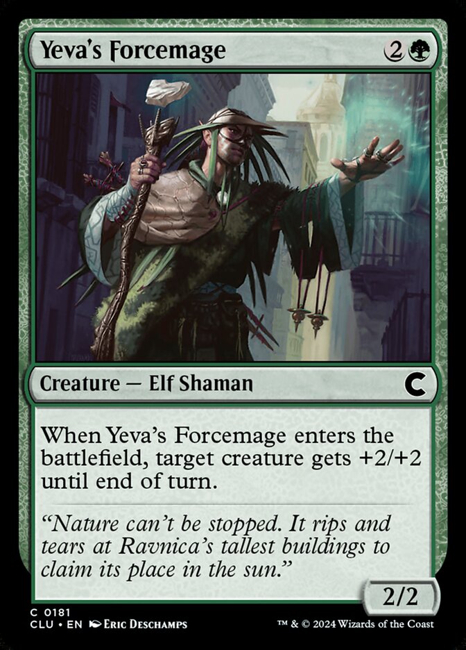Yeva's Forcemage – Common Magic: The Gathering card from Ravnica: Clue Edition (#181)