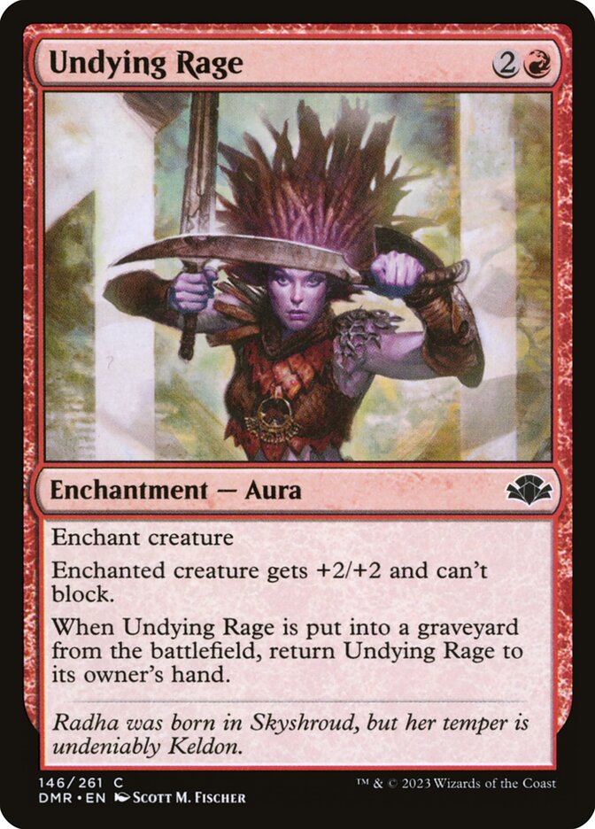 Undying Rage – Common Magic: The Gathering card from Dominaria Remastered (#146)