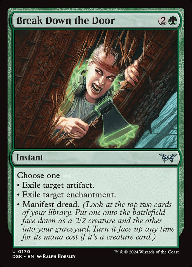 Break Down the Door – Uncommon Magic: The Gathering card from Duskmourn: House of Horror (#170)
