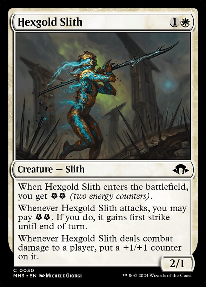 Hexgold Slith – Common Magic: The Gathering card from Modern Horizons 3 (#30)