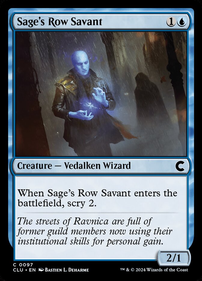 Sage's Row Savant – Common Magic: The Gathering card from Ravnica: Clue Edition (#97)