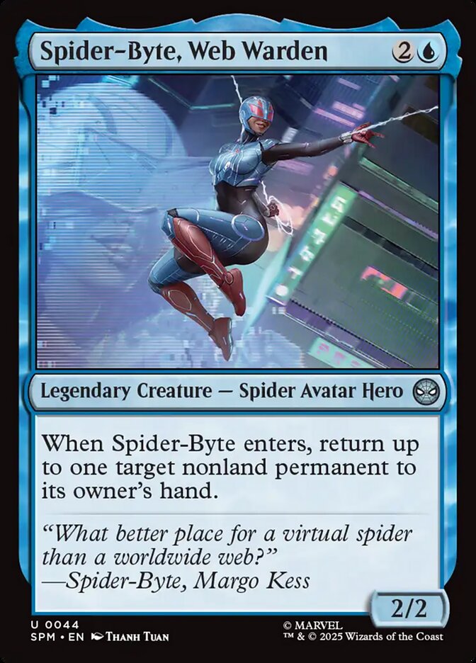 Spider-Byte, Web Warden – Uncommon Magic: The Gathering card from Marvel's Spider-Man (#44)