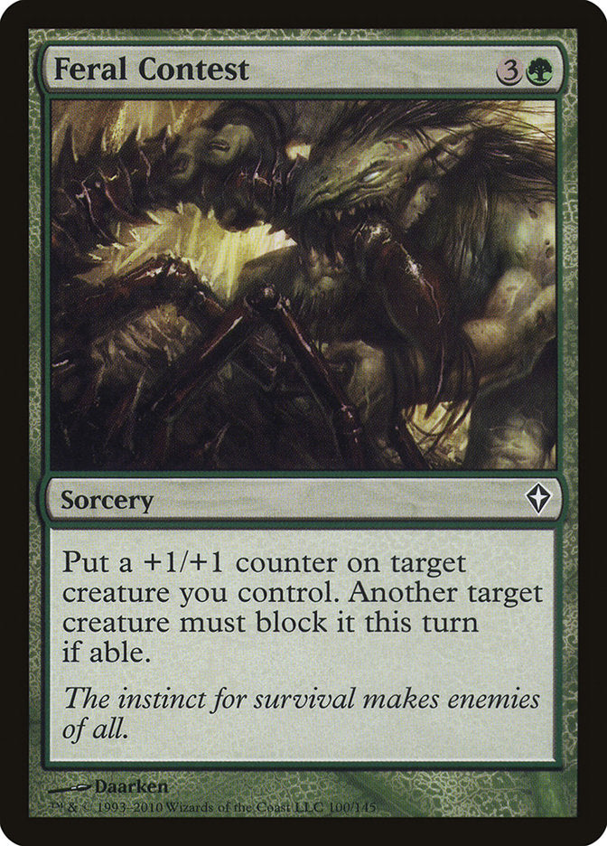 Feral Contest – Common Magic: The Gathering card from Worldwake (#100)
