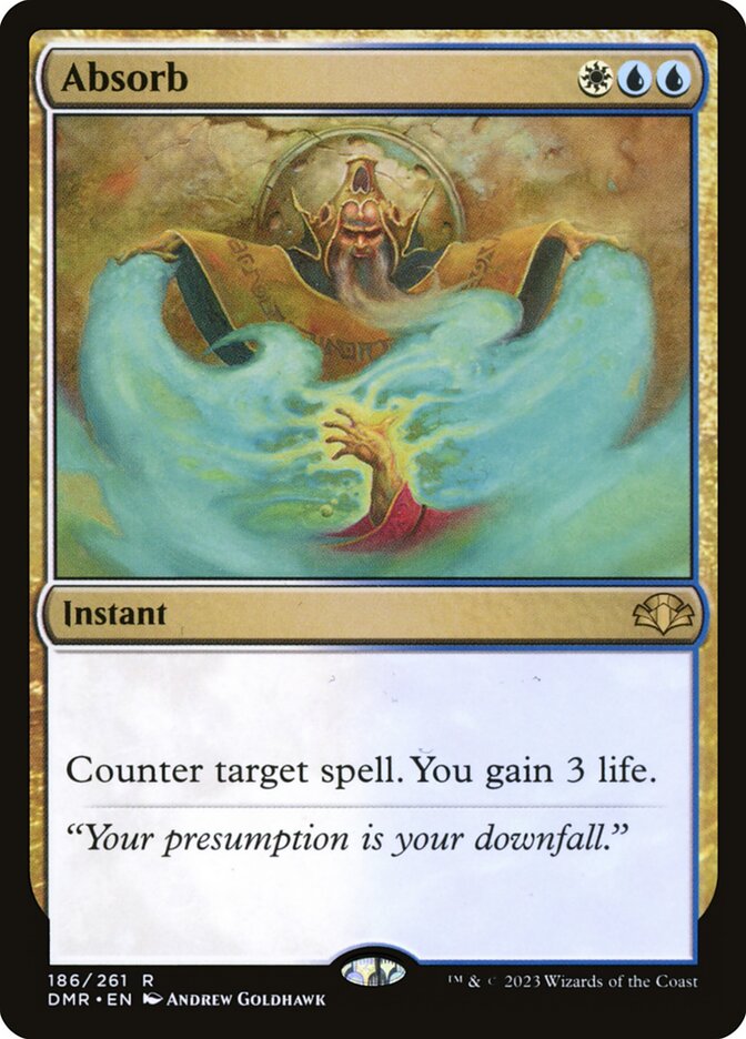Absorb – Rare Magic: The Gathering card from Dominaria Remastered (#186)