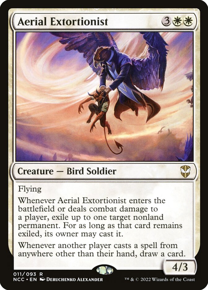 Aerial Extortionist – Rare Magic: The Gathering card from New Capenna Commander (#11)