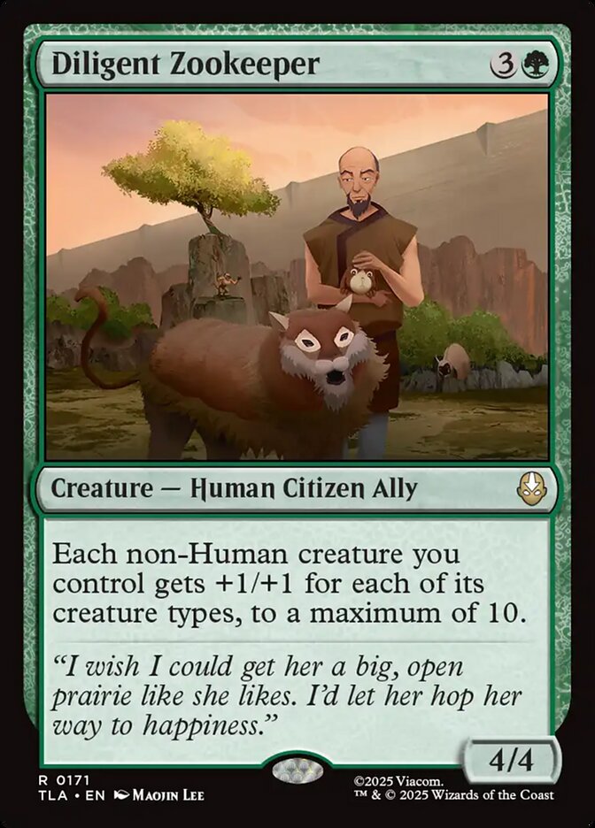 Diligent Zookeeper – Rare Magic: The Gathering card from Avatar: The Last Airbender (#171)