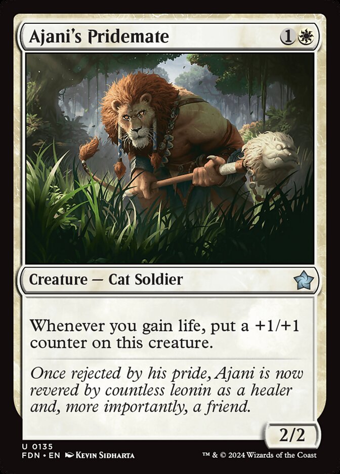 Ajani's Pridemate – Uncommon Magic: The Gathering card from Foundations (#135)