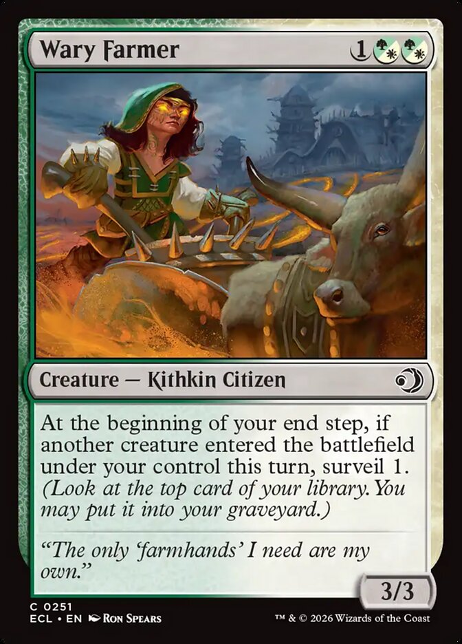 Wary Farmer – Common Magic: The Gathering card from Lorwyn Eclipsed (#251)