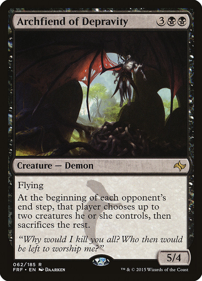 Archfiend of Depravity – Rare Magic: The Gathering card from Fate Reforged (#62)