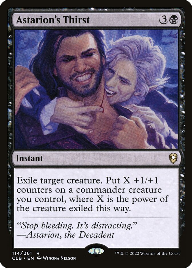 Astarion's Thirst – Rare Magic: The Gathering card from Commander Legends: Battle for Baldur's Gate (#114)