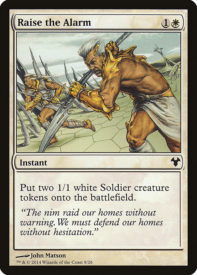 Raise the Alarm – Common Magic: The Gathering card from Modern Event Deck 2014 (#8)