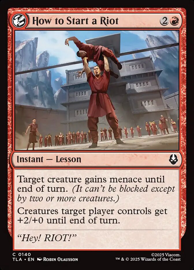 How to Start a Riot – Common Magic: The Gathering card from Avatar: The Last Airbender (#140)
