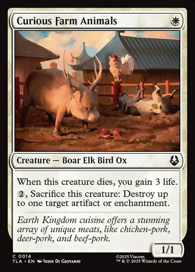 Curious Farm Animals – Common Magic: The Gathering card from Avatar: The Last Airbender (#14)