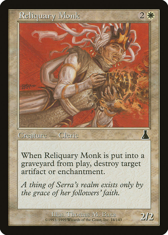 Reliquary Monk – Common Magic: The Gathering card from Urza's Destiny (#14)