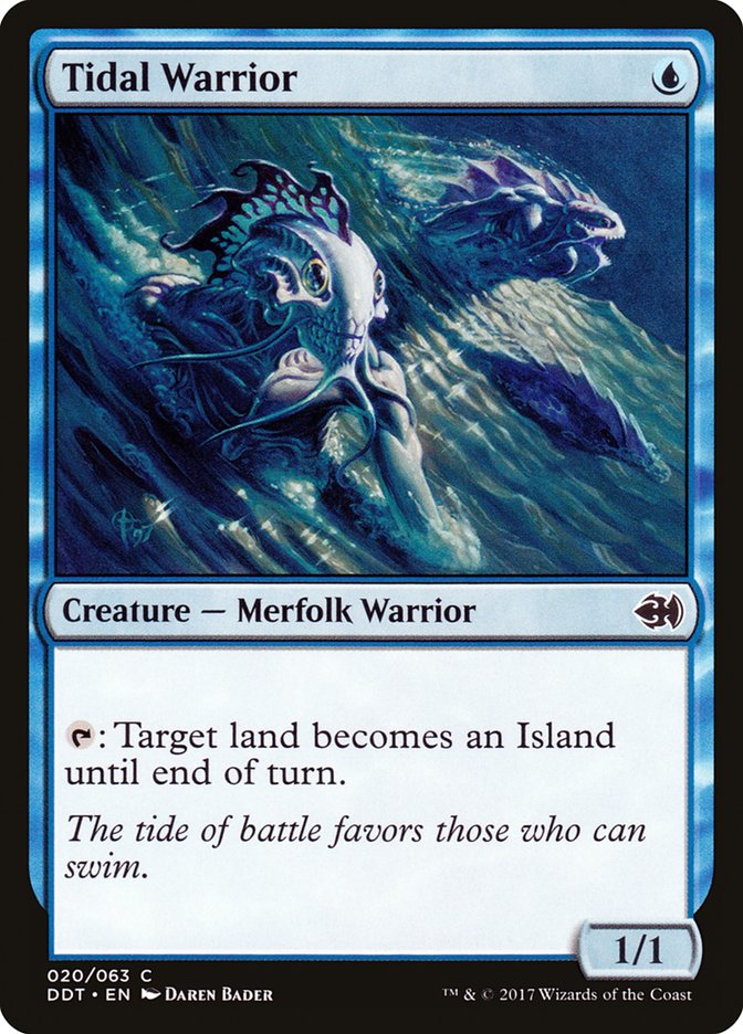 Tidal Warrior – Common Magic: The Gathering card from Duel Decks: Merfolk vs. Goblins (#20)