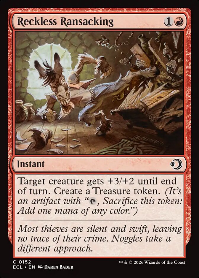 Reckless Ransacking – Common Magic: The Gathering card from Lorwyn Eclipsed (#152)