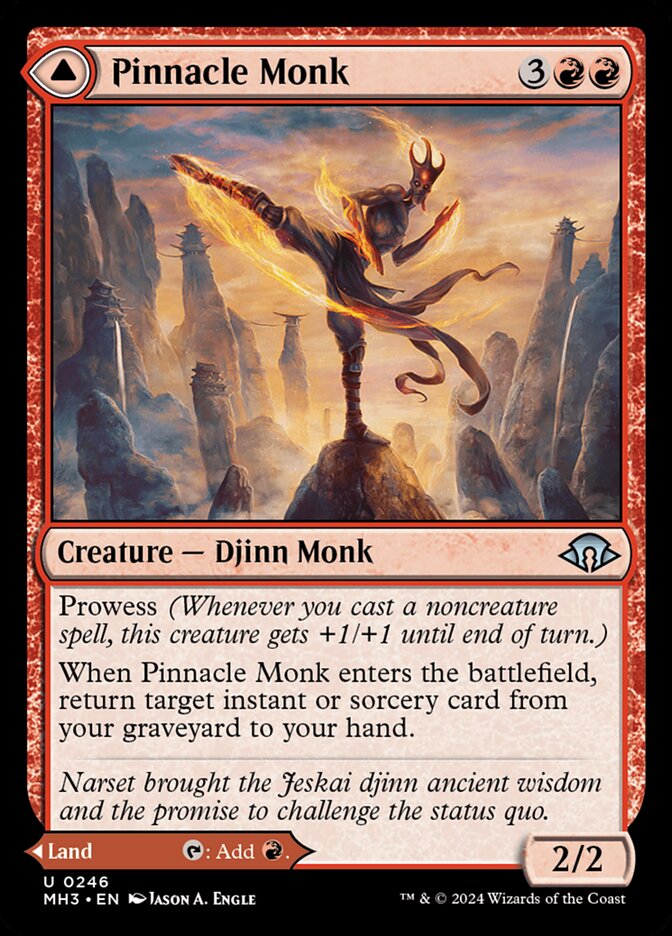 Pinnacle Monk // Mystic Peak – Uncommon Magic: The Gathering card from Modern Horizons 3 (#246)
