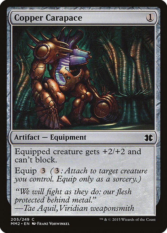 Copper Carapace – Common Magic: The Gathering card from Modern Masters 2015 (#205)