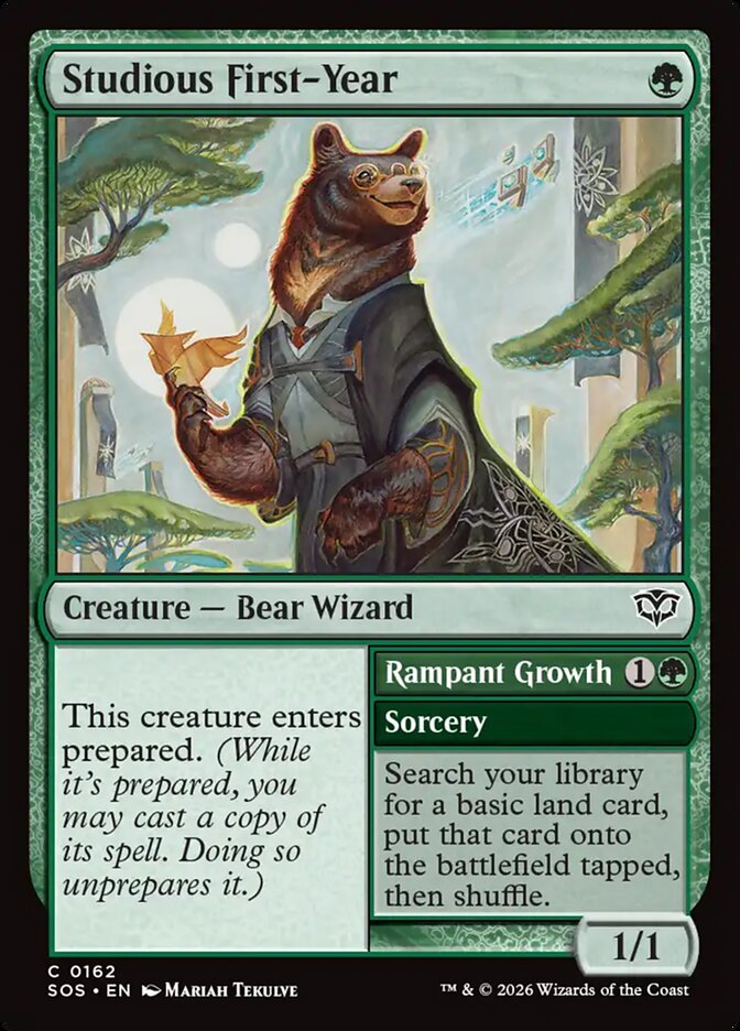 Studious First-Year // Rampant Growth – Common Magic: The Gathering card from Secrets of Strixhaven (#162)