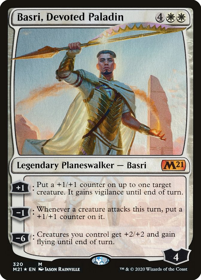 Basri, Devoted Paladin – Mythic Magic: The Gathering card from Core Set 2021 (#320)