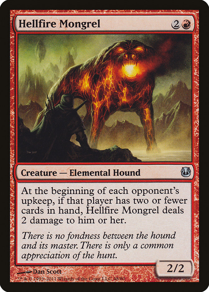 Hellfire Mongrel – Uncommon Magic: The Gathering card from Duel Decks: Ajani vs. Nicol Bolas (#48)