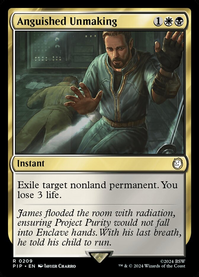 Anguished Unmaking – Rare Magic: The Gathering card from Fallout (#209)