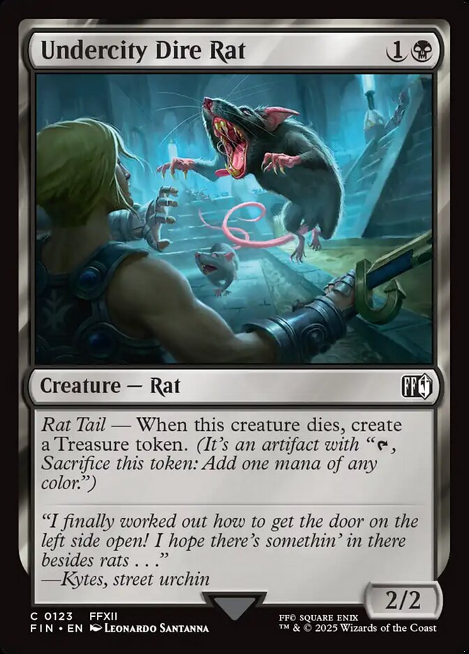 Undercity Dire Rat – Common Magic: The Gathering card from Final Fantasy (#123)