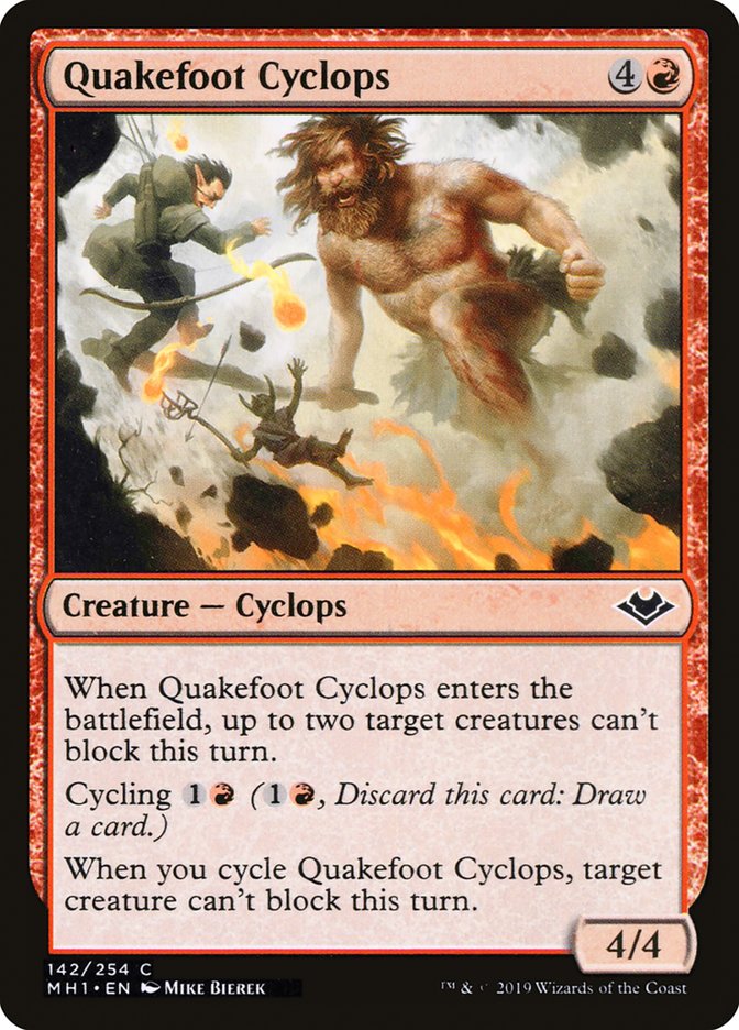 Quakefoot Cyclops – Common Magic: The Gathering card from Modern Horizons (#142)