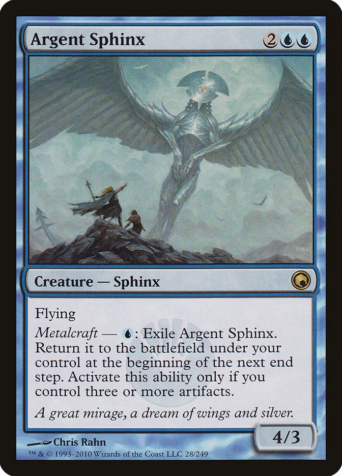 Argent Sphinx – Rare Magic: The Gathering card from Scars of Mirrodin (#28)