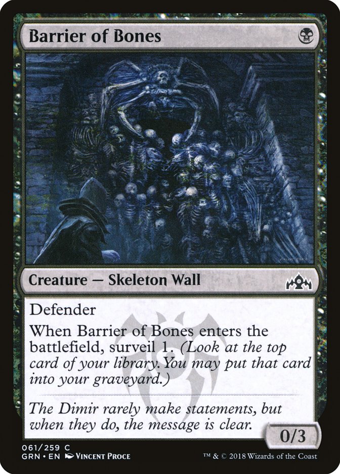 Barrier of Bones – Common Magic: The Gathering card from Guilds of Ravnica (#61)