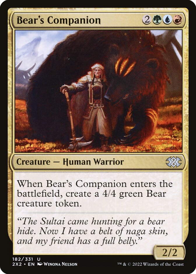 Bear's Companion – Uncommon Magic: The Gathering card from Double Masters 2022 (#182)
