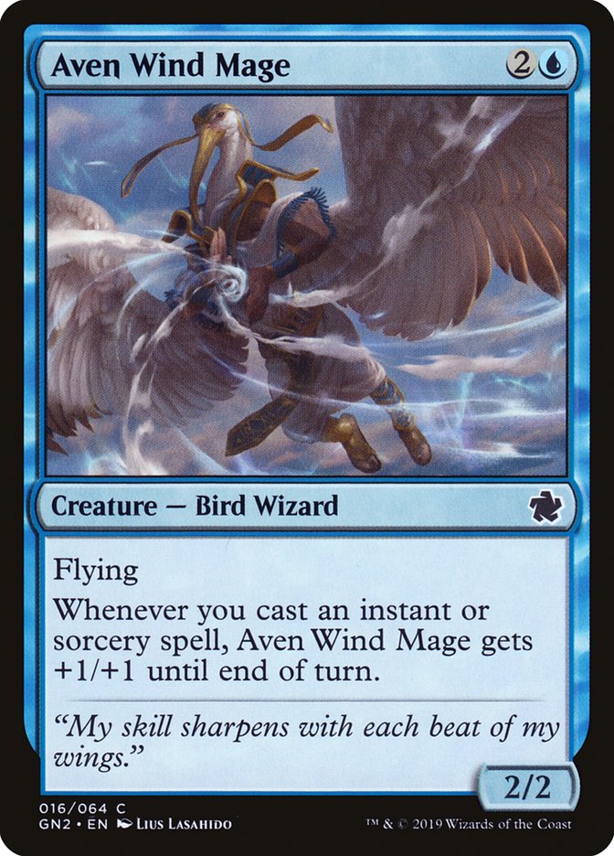 Aven Wind Mage – Common Magic: The Gathering card from Game Night 2019 (#16)