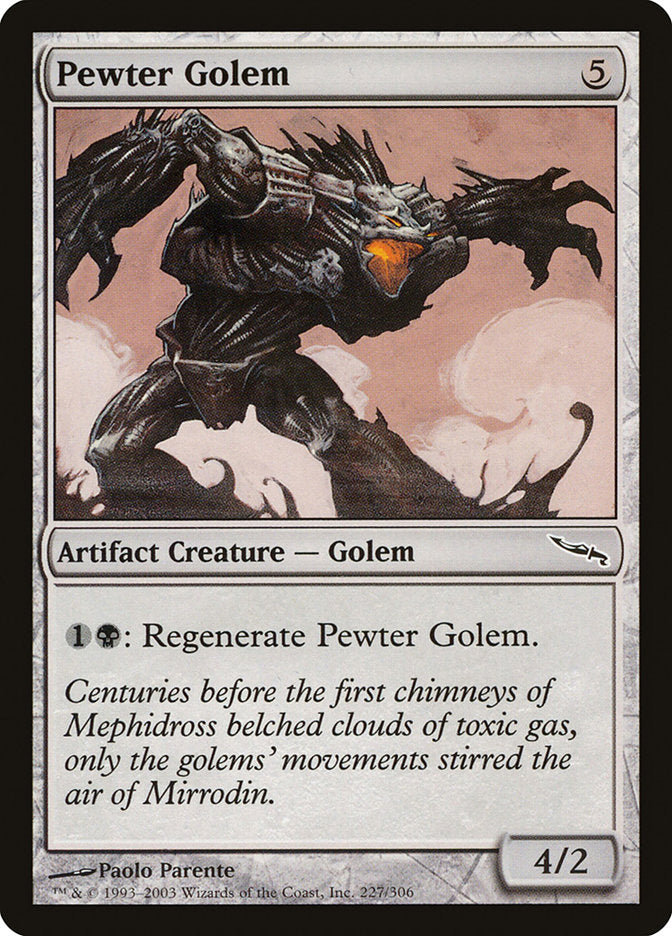 Pewter Golem – Common Magic: The Gathering card from Mirrodin (#227)
