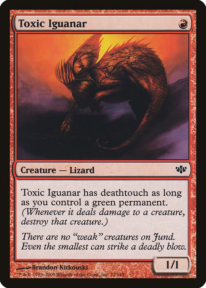 Toxic Iguanar – Common Magic: The Gathering card from Conflux (#72)