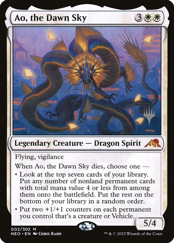 Ao, the Dawn Sky – Mythic Magic: The Gathering card from Kamigawa: Neon Dynasty Promos (#2p)
